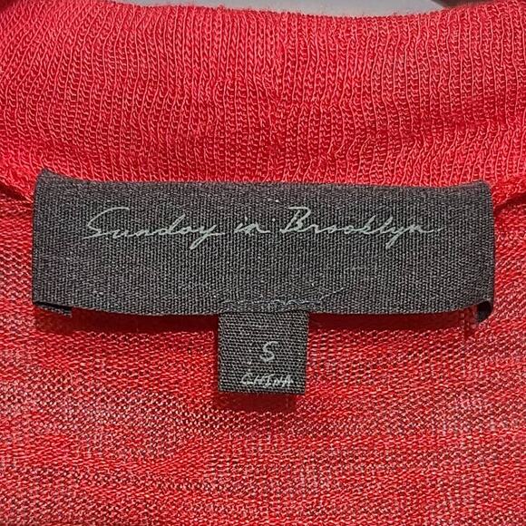 Anthropologie Sunday In Brooklyn Cardigan Pink Slub Knit Size Small - Picture 3 of 4